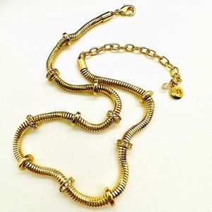 Vintage Swarovski Signed Gold Tone Crystal Necklace